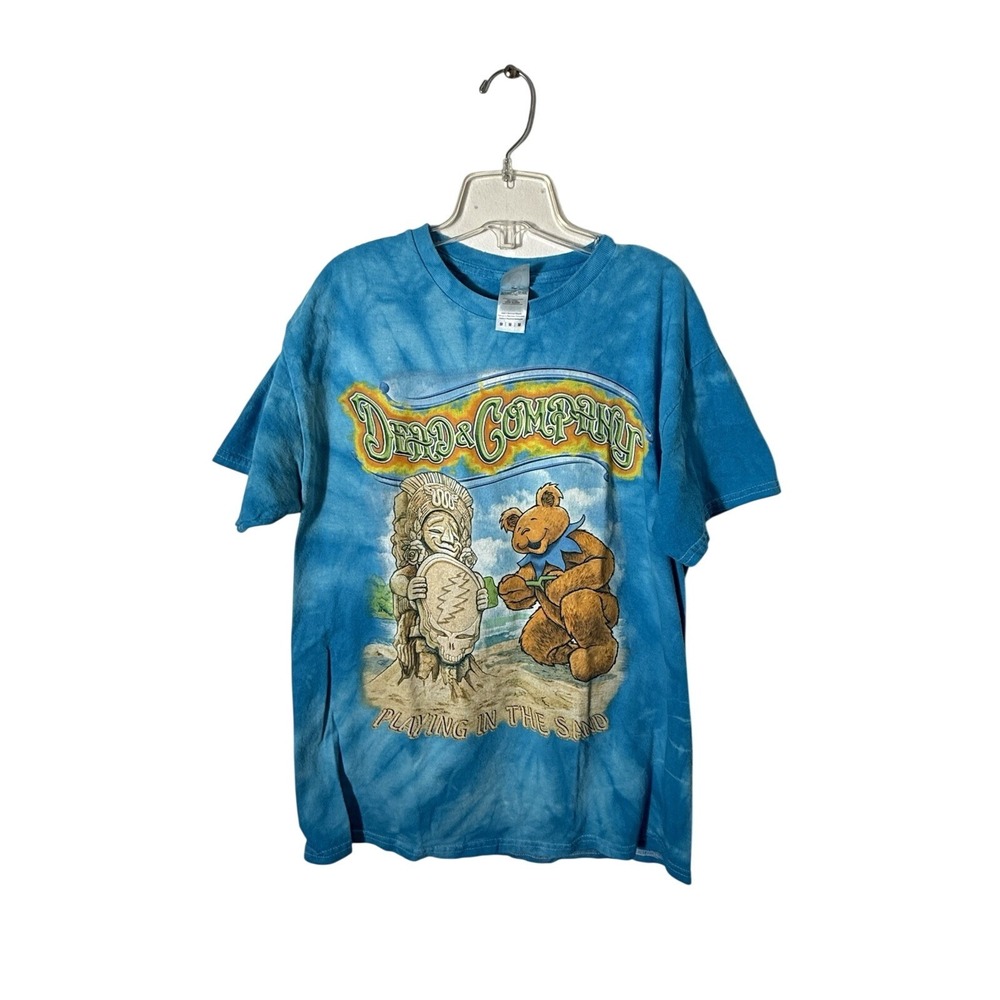 Dead & Company T Shirt Mens Large Blue Tie Dye Playing In The‎ Sand Cancun 2023